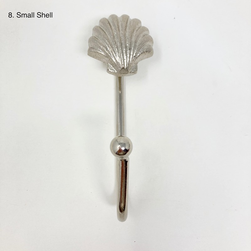 Knobs By Blossom Silver Sea-Life Marine Nautical Hooks (8. Small