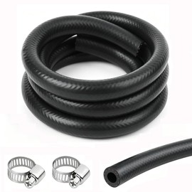 Diameter 10 mm Petrol Hose Kit, 1 Metre Fuel Hose, Oil Hose, Diesel Hose with 2 Pieces Hose Clamps for Car, Motorcycle, Scooter, Tractor, Small Engines
