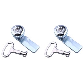 Electric Cabinet Door Lock, 2 Pcs Zinc Alloy Gas Meter Box Cam Lock with Key, Multifunction Meter Box Latch Kit for Wheelie Bin Elevator (S Type Socket Key)