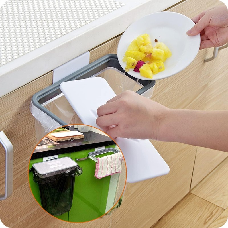 Wooden and Plastic Bin Bag Holder Waste Separator