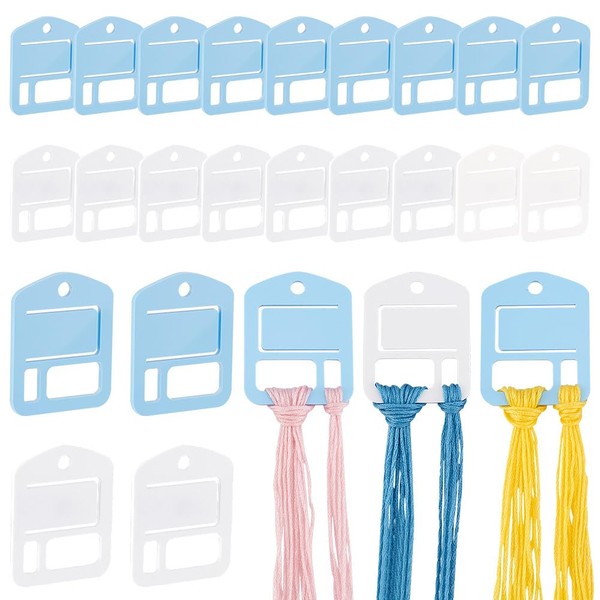 PH PandaHall 30pcs Acrylic Embroidery Floss Drop Thread Organizers Slim