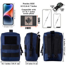 bvya Tactical Molle Pouch Multi-Purpose Compact Waist Pack Water-Resistant Small Utility EDC Pouch with CA Flag Patch for Molle Backpack, Mini Compass Included