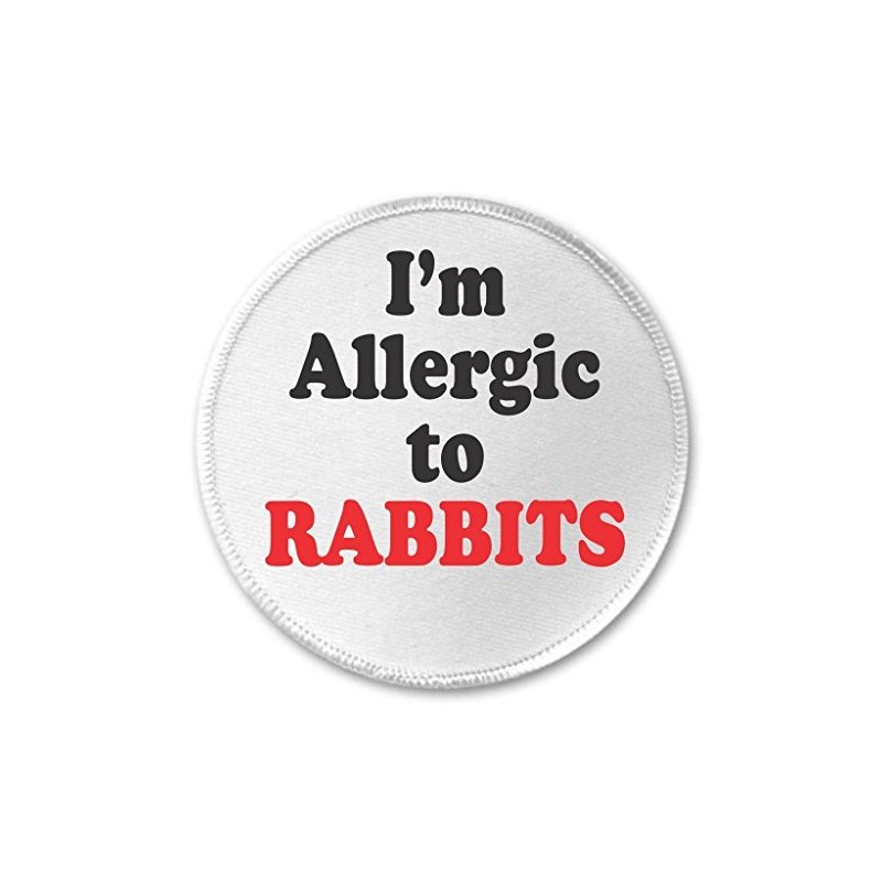 A&T Designs I'm Allergic to RABBITS 3" Sew On Patch
