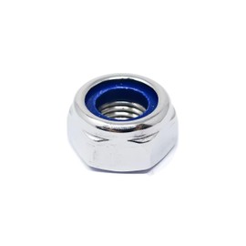 20Pcs M10 x 1mm Nylon Insert Hex Lock Nuts, 304 Stainless Steel Locknuts,Silver Tone (M10x1)