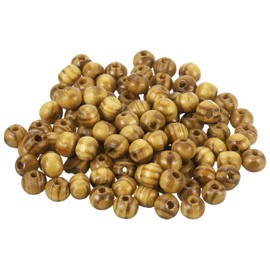 uxcell Natural Wood Beads, 100Pcs 6mm Diameter Light Brown Round Loose Spacer Beads for DIY Jewelry Bracelet, 2mm Hole