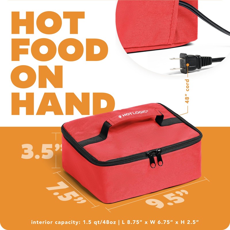 HOTLOGIC Mini Heated Lunch Box - Portable Electric Food Warmer