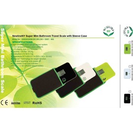 NEWLINE NY NewlineNY Step On Super Mini Smallest Travel Bathroom Scale with Trip Protection Sleeve: SBB0638SM-GN (Green) + NY-SMS-S001-BG