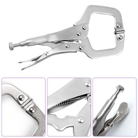 6Pcs 6 Inch Locking C Clamps with Swivel Pads Heavy Duty C-Type Locking Plier Table and Tool Vise Grip for Shop Home Farm and Automotive DIY Woodworking Welding Cabinetry Pocket Hole Joinery