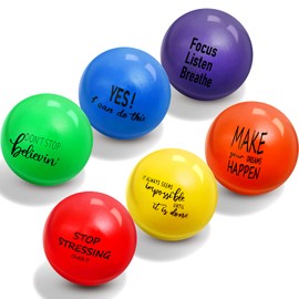 Motivational Stress Balls for Kids and Adults Stress Relief Balls with Motivational Quotes Hand Exercise Balls to Relieve Anxiety and Stress (Bright Style,6 Pcs)