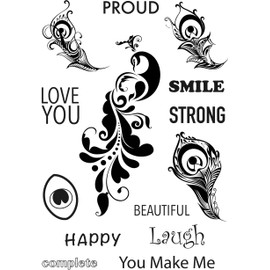 Dali Art A6 Clear Rubber Stamp - You Make Me & Peacock Swirl
