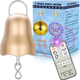 Disco Ball Motor with Remote, 1-30 RPM & Adjustable 3 Speed & Timing Wind Spinner Motor, Battery Powered Rotating Motor, Mobile Spinner Hanger for Mirror Ball, Ornament, Baby Crib Hanging Display