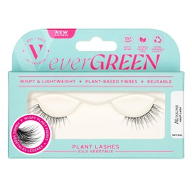 everGREEN Plant Lashes, Half Lashes, Strip Lashes, Natural Wispy Eyelashes, Fake Eyelashes, Plant Based Fibres, Flared & Natural Volume (Blossom) Half Lash
