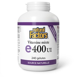 Natural Factors Mixed Vitamin E 400 IU, Natural Source, 240 Softgels, VALUE SIZE, Highly Bioavailable, Easy-to-Take, A Source of Antioxidants