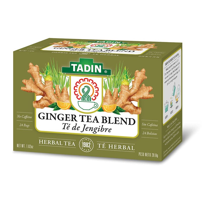 Tadin Ginger Herbal Tea Blend. Caffeine Free. 24 Tea Bags.