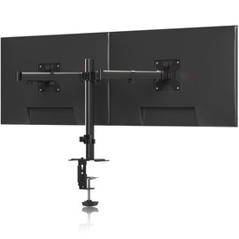 Pholiten Dual Monitor Stand, Heavy Duty Adjustable Monitor Arm Desk Mount for 2 Screens up to 42Inches, Tilt, Swivel, Rotate, Supports Tilt, Swivel, Rotate, Supports 22 lbs per Arm,Black