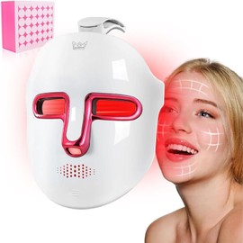QKIIINQ Máscara facial led terapia de luz, Máscara facial led de 7 colores, Terapia de luz, Eliminación de Acné, Para uso doméstico y en salones de belleza