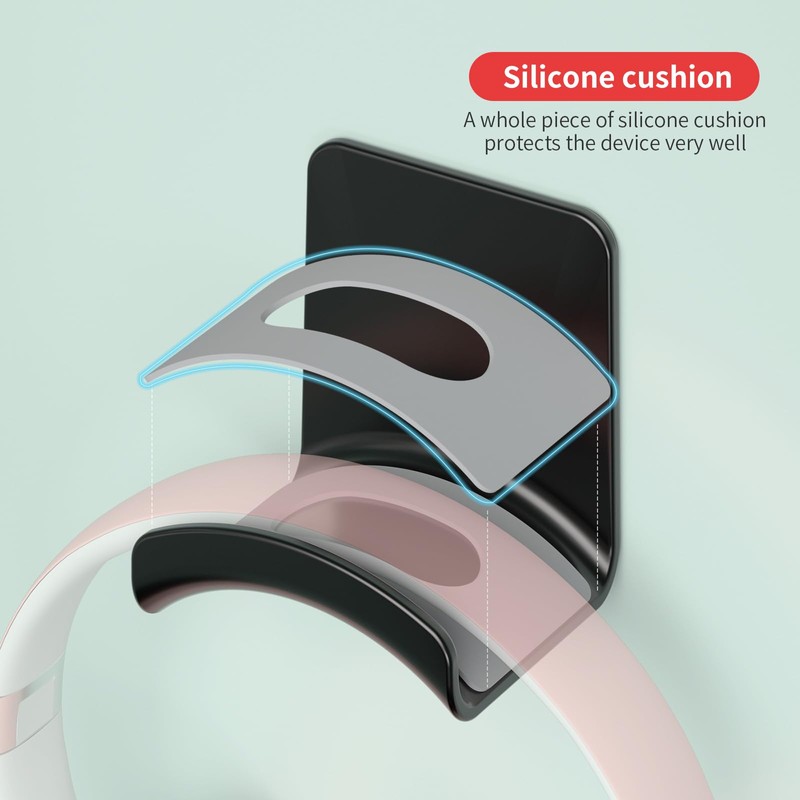 Liboer Headphone Wall Mount Mini Headphone Hook Holder with Strong
