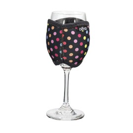 Oenophilia Vino Hug Neoprene Wine Glass Sleeve Charm (Candy Dots Black)