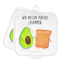Mr. & Mrs. Panda Set of 2 Pot Holders Avocado + Toast - Gift, Pot Holder Set, Pot Holder, Funny, Vegan, Girlfriend, Lovers,