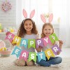 Adurself Happy Easter Burlap Look Fabric Banner, Pre-Assembled Canvas “HAPPY