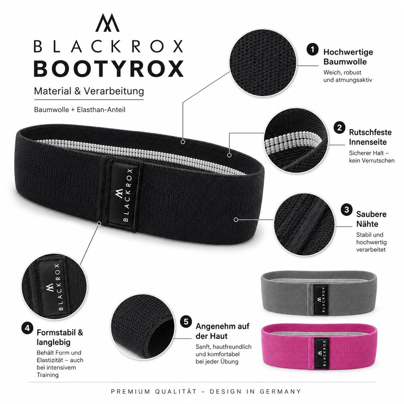 BLACKROX Bootyrox Fitness Band Comparison Winner Fabric Cotton Resistance Band