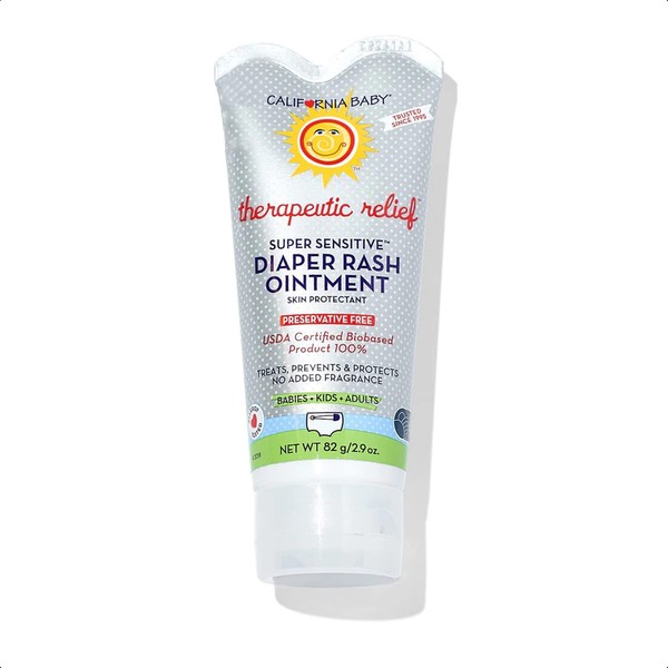 California Baby Super Sensitive Unscented Diaper Rash Ointment | 100% Bio-Based (USDA Certified) | No Added Fragrance | Allergy-Friendly | Baby Diaper Rash Cream for Irritated & Sensitive Skin | 82 g / 2.9 oz.