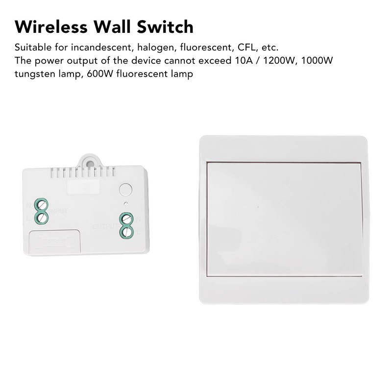 Wireless Light Switch Receiver Kit Self Generating Kinetic Energy Remote