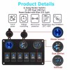 AOMINOHOMA 6 Gang 12V/24V Inline Fuse Box LED Rocker Switch