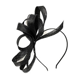 Caprilite Vegan Sinamay Fascinator Headband Wedding Hoop Ladies Day Ascot Races (Orange)