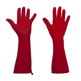 Foxgloves Elbow Length Gardening Gloves with Grips Elle Grip Gloves (Tulip Red, Medium)