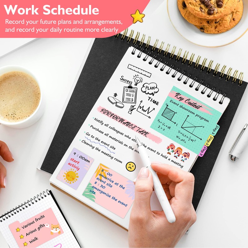 Sticky Notes Set, Post Self-Stick Notes Pads for Journaling Notebook