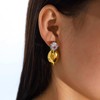 18K Gold Plating, White Cubic Zirconia Stud, Gold Water Drop