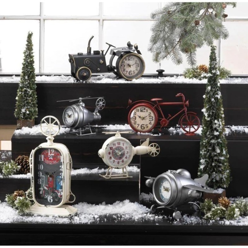 Accent Plus White Helicopter Desk Clock 9.5x2x7