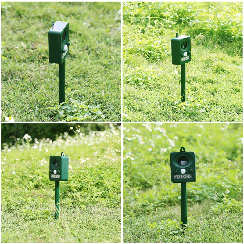Solar Ultrasonic Pest Repeller Outdoor Animal Repeller with Ultrasonic Sound