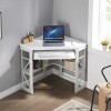 Vecelo Home Office Table Corner Desk Laptop Computer Table Keyboard