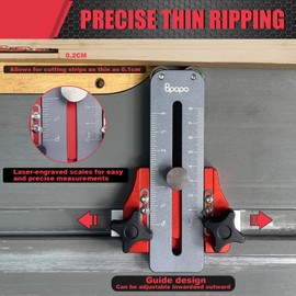 Table Saw Thin Rip Jig Guide for Cutting Repetitive Narrow Strips,Safe and Fast Ripping Guide fits for 3/4" X 3/8" T Slots,Compatible with Band Saws, Table Saws, and Routers