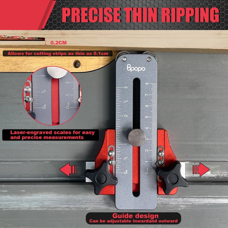 Table Saw Thin Rip Jig Guide for Cutting Repetitive Narrow