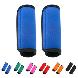 2 Pack Luggage Handle Wraps for Suitcase, Bright Color Comfort Soft Handle Covers (Blue)
