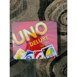 Mattel Tin Container Mattel Games UNO Deluxe Card Game -  NEW