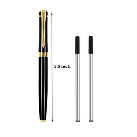 DSKPRTE Ballpoint pen with Gift Box, Luxury Writing Pen with 2 Extra Black Ink Refills Executive Pens Line width 0.5mm Business Pen Fancy Pen set for Men &Women. (Black)