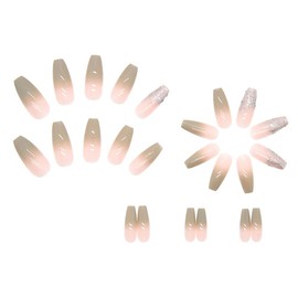 24pcs Fingernails Fresh Gradient Flash Long Nail Tips