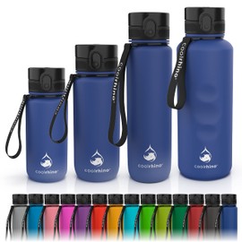 Coolrhino Water Bottle 350 Ml, 650 Ml, 1 L, 1.5 L for Sports, Outdoors, School, Fitness & Children - Leak-Proof and BPA Free Water Bottle for Bicycle, blue, 350ml