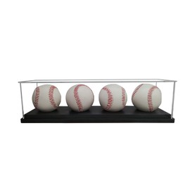 Baseball Display Case for 4 Pack in one,Baseball Holders for Balls Display,Acrylic Baseball Stand Storage ,Memorabilia Display Case for Tennis Ball,Lacrosse Ball,Bocce Ball