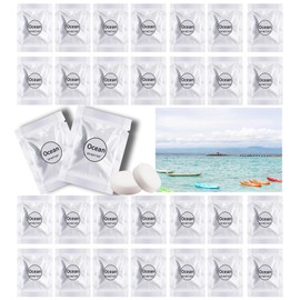 Car Air Freshener Refills, 30 Pcs Individual Package Car Air Vent Clip Replacement Pads Solid Fragrance Scent Air Freshener Refill Tablets (Ocean)