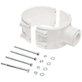 Spears 466E Series PVC Clamp-On Saddle with EPDM O-Ring, Zink Bolt, Schedule 40, White, 2" IPS OD x 3/4" Socket