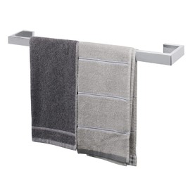 TocTen Bath Towel Rack - Square Base Thicken SUS304 Stainless Steel Towel Bar for Bathroom, Bathroom Bar Accessories Towel Rod Heavy Duty Wall Mounted Towel Holder (Polish Chrome, 24 Inch)