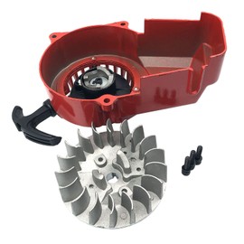 DEVMO Recoil Pull Starter with Flywheel Compatible with 2 Stroke 47cc 49cc Pocket Dirt Bike Mini ATV Engine Red