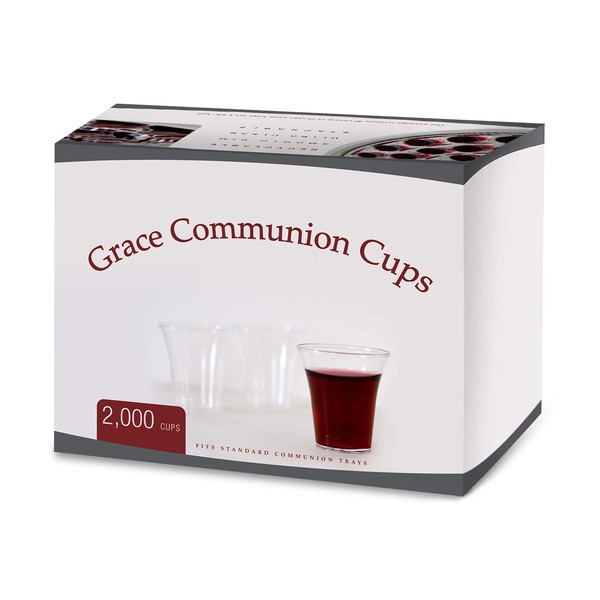 Grace Communion Cups - Disposable Plastic 2000 per box - Fits Standard Holy Communion Trays