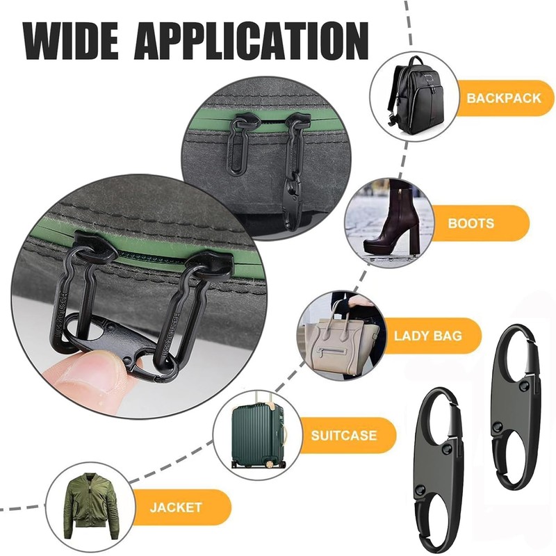 Zipper Clips Anti Theft Double Opening Zipper Pull Replacement Removable