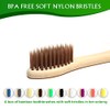 Virgin Forest 10 Pcs Soft Bristles Bamboo Toothbrush, Biodegradable Natural